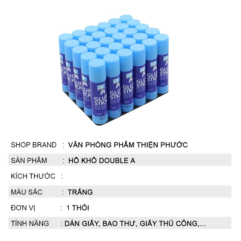 Hồ khô dán giấy Double A  dạng thỏi cute chất lượng tốt THIỆN PHƯỚC