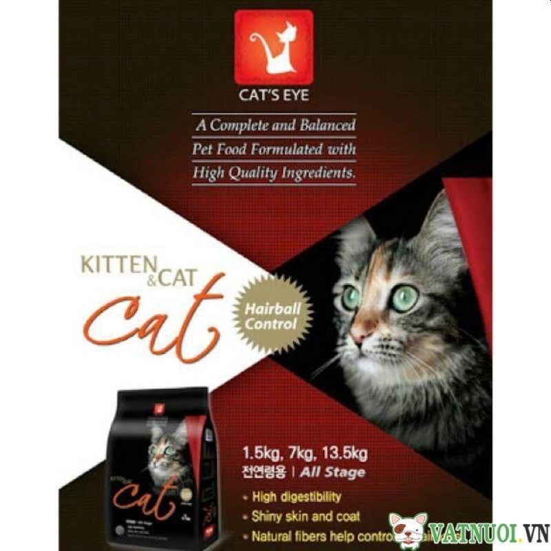 Sỉ hạt thức ăn cho mèo CATEYE Hàn Quốc tải 13.5kg, Cateyes 5kg tiêu búi lông