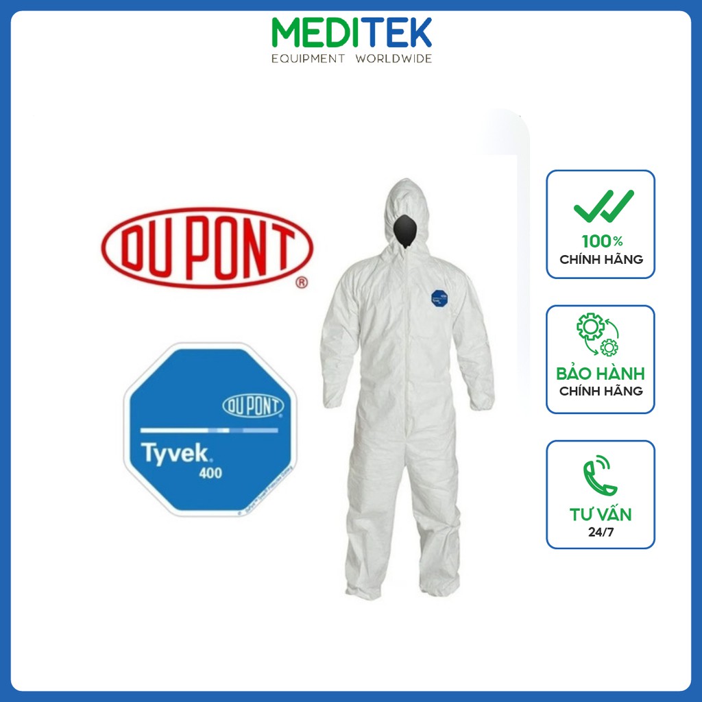 Bộ Quần Áo Chống Hóa Chất Dupont Tyvek 400