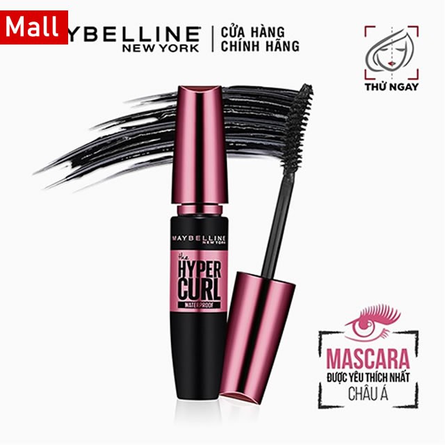 [HÀNG CHĨNH HÃNG]Mascara Dài Mi và Cong Mi Maybelline New York Hyper Curl Waterproof Chuốt Mi Đen 9.2ml- Lazencosmetics