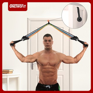 OneTwoFit Dây tập gym, Dây đàn hồi tập, Bộ 15 dây đàn hồi tập thể hình gọn nhẹ OT071