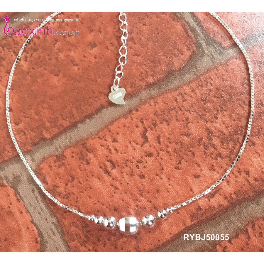 Lắc chân bạc Ý 925 Bạc Xinh Huệ Ngân- Hình cầu lấp lánh RYBJ50055