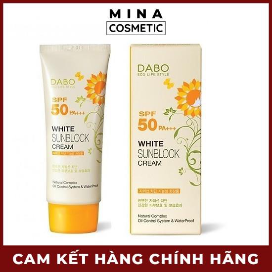 [ Hàng chính hãng] Kem Chống Nắng Hoa Cúc Trắng Da Sạch Nhờn Dabo Whitening Sunblock Cream Hàn Quốc (70ml)