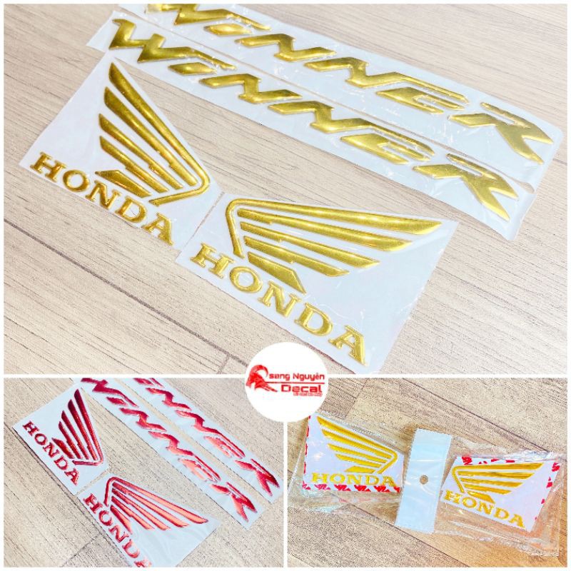 Tem winner chữ nổi kèm cánh chim honda
