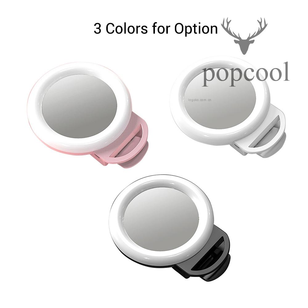 Đèn Led Tròn Mini Có Kẹp Gắn Điện Thoại Hỗ Trợ Quay Video / Chụp Ảnh Tự Sướng Tích Hợp Pin Có Thể Sạc Lại | BigBuy360 - bigbuy360.vn