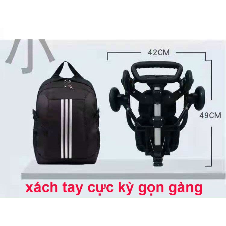 Xe đẩy cho bé, Xe đẩy gấp gọn em bé đi du lịch siêu gọn nhẹ T&T