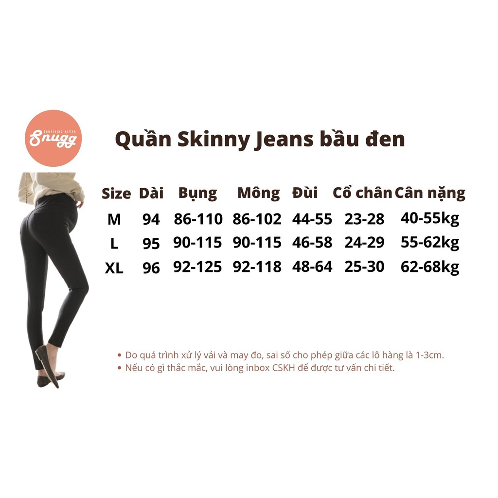 Quần bầu skinny jeans đen mỏng - quần bầu hè thon chân dễ mặc 2021-Snugg SNU2054