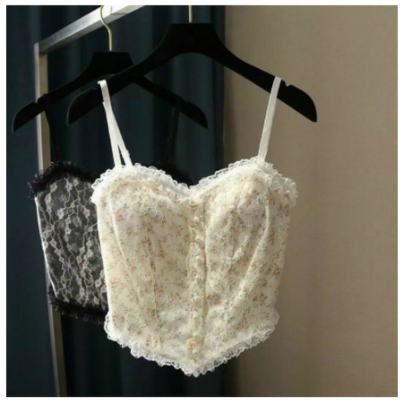 MẪU MỚI*Áo bra ren hoa nhí đính khuy,Áo hai dây mẫu mới BAO ĐẸP LUÔN !(ảnh thật B08