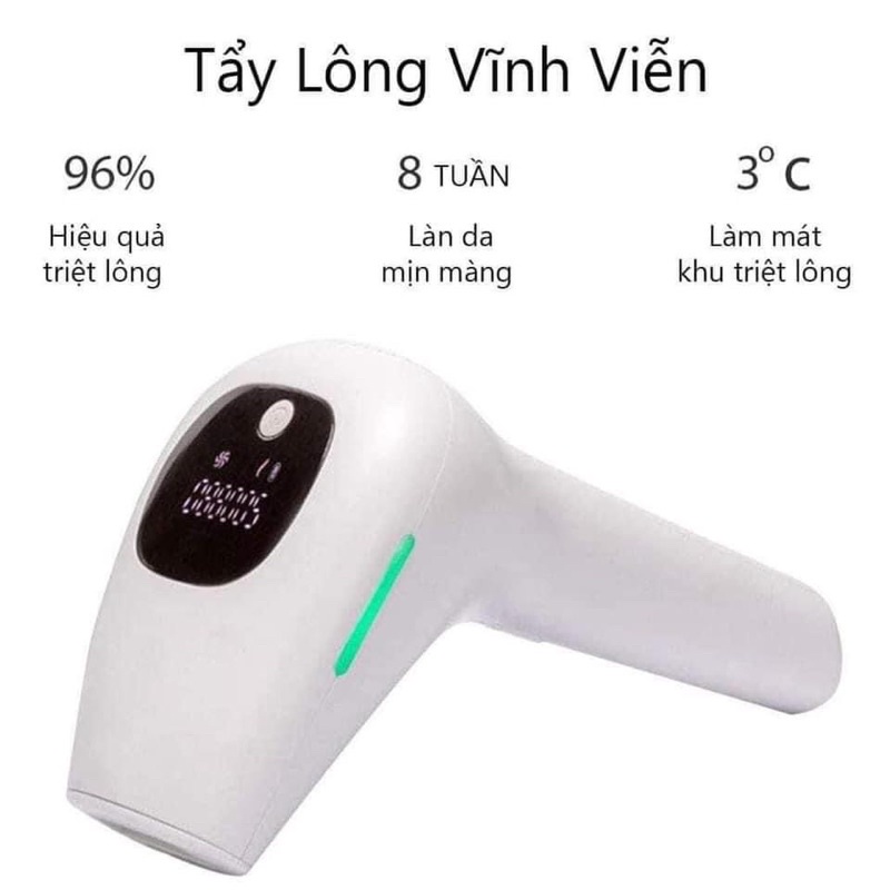 Máy triệt lông mini IPL 500.000 xung. Tặng kèm kính và dao cạo