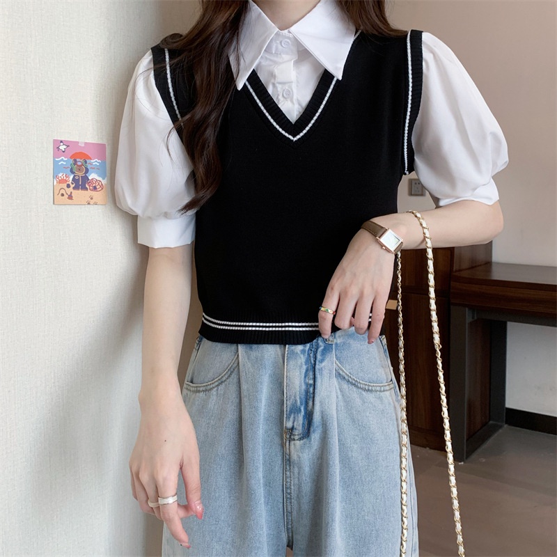 IELGY  Áo polo Dệt Kim Tay Ngắn Thời Trang Dành Cho Nữ