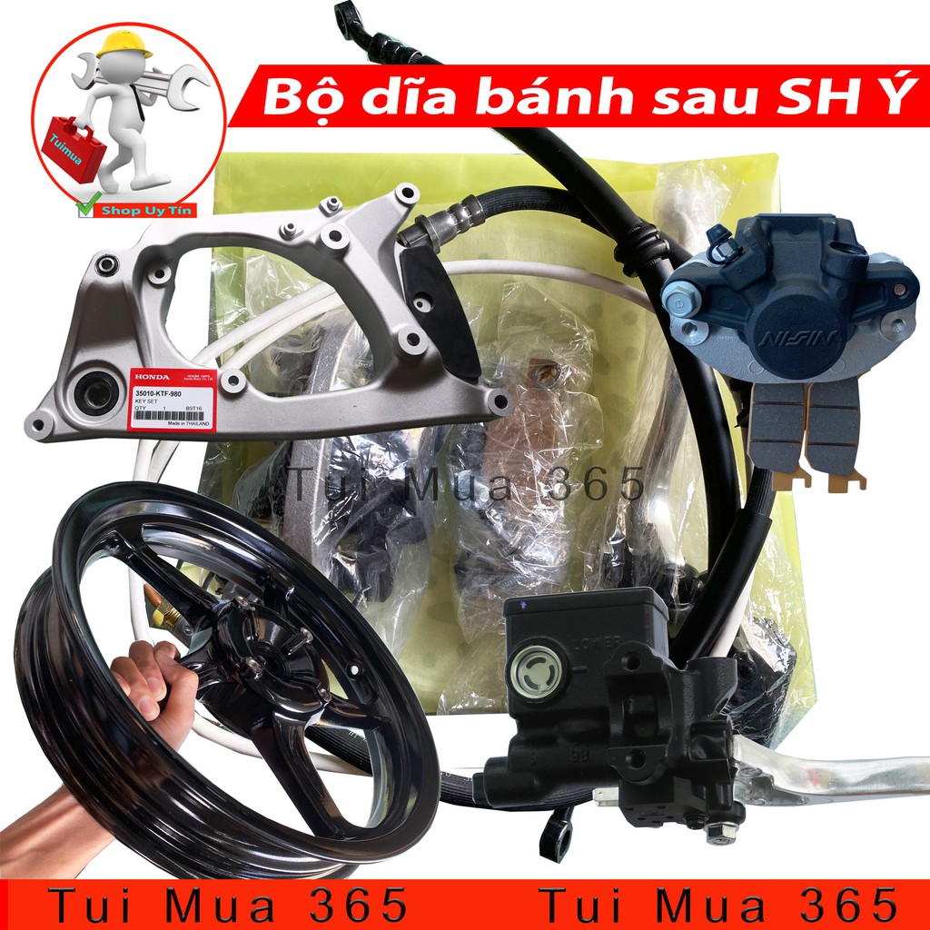 Full Bộ Thắng Dĩa Sau Honda SH, A Còng, Dypan