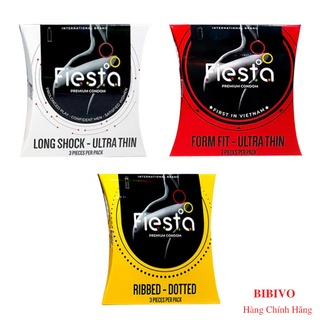 Bao cao su Fiesta hộp 3 chiếc - thiết kế cho đàn ông Việt [ giao hàng che tên sp, kín đáo)