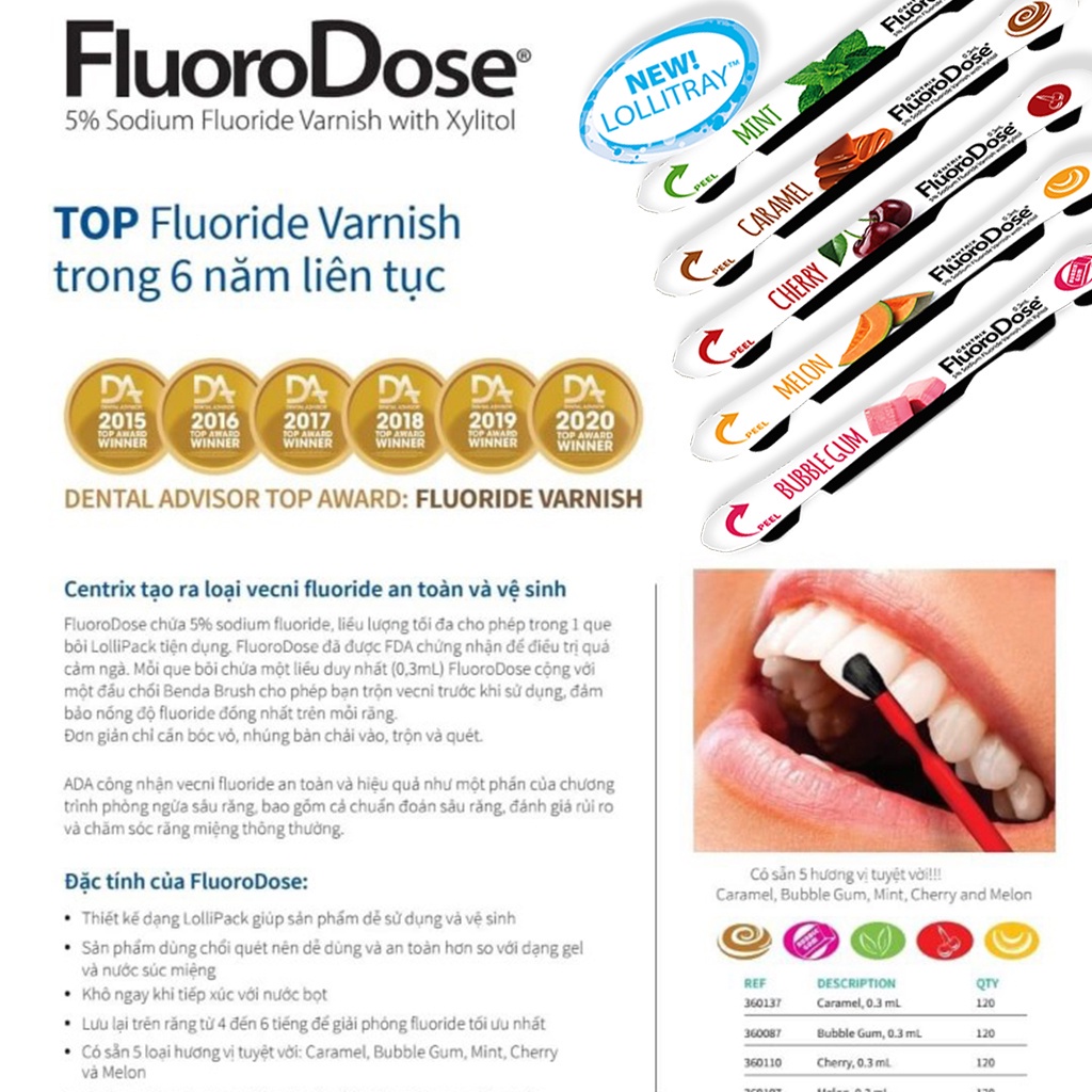 Gel bôi FluoroDose ngừa sâu răng sún răng, chống ê buốt