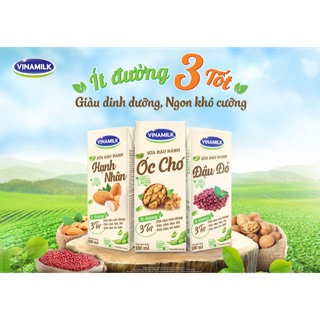sữa 3 vị óc chó,đậu đỏ,hạnh nhân ít đường 180ml