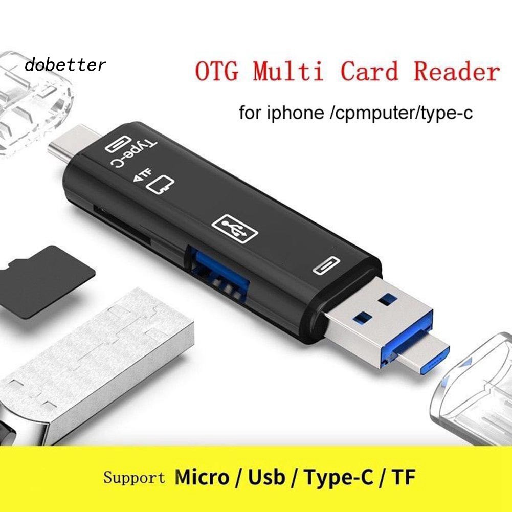 Đầu Đọc Thẻ Nhớ 5 Trong 1 Usb 3.0 Type-C Micro Otg Tf | WebRaoVat - webraovat.net.vn