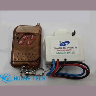 Bộ Công Tắc Điều Khiển Từ Xa RC1S và remote 4 nút vân gỗ