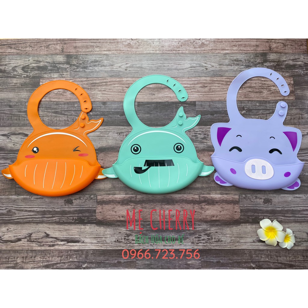 Yếm Ăn Dặm Silicon Có Máng cho bé