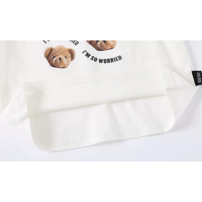 Áo thun KACADY cho bé, áo cộc tay bé trai chất cotton hoạ tiết gấu (XTX630)