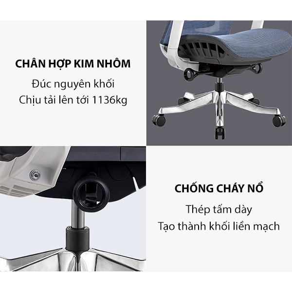 Ghế công thái học Nghia Furniture Ergonomic 03 Full lưới, Đa Tính Năng