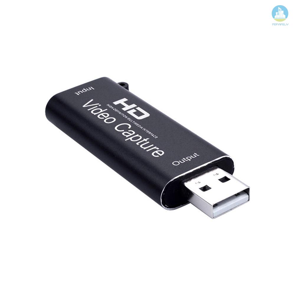 MI  Portable USB 2.0 Audio Video Capture Card HD 1 Way HD to USB 2.0 1080P Mini Acquisition Card Converter for Computer