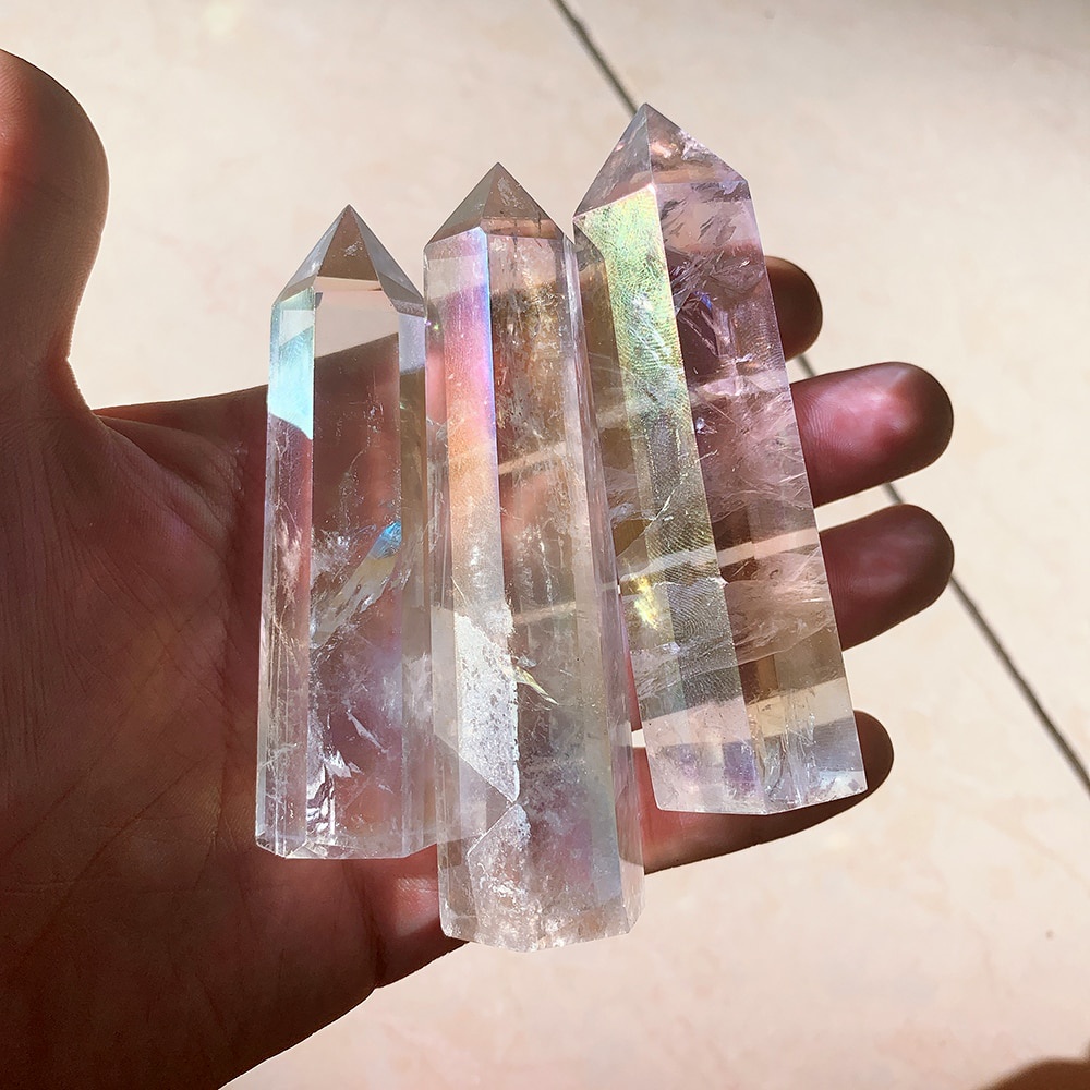 Đá Thạch Anh Pha Lê Trong Suốt Tự Nhiên Dùng Trang Trí