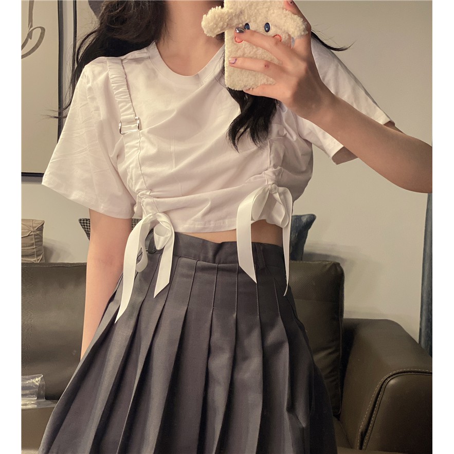 áo croptop ulzzang ruy băng cá tính (ms: CS1981)