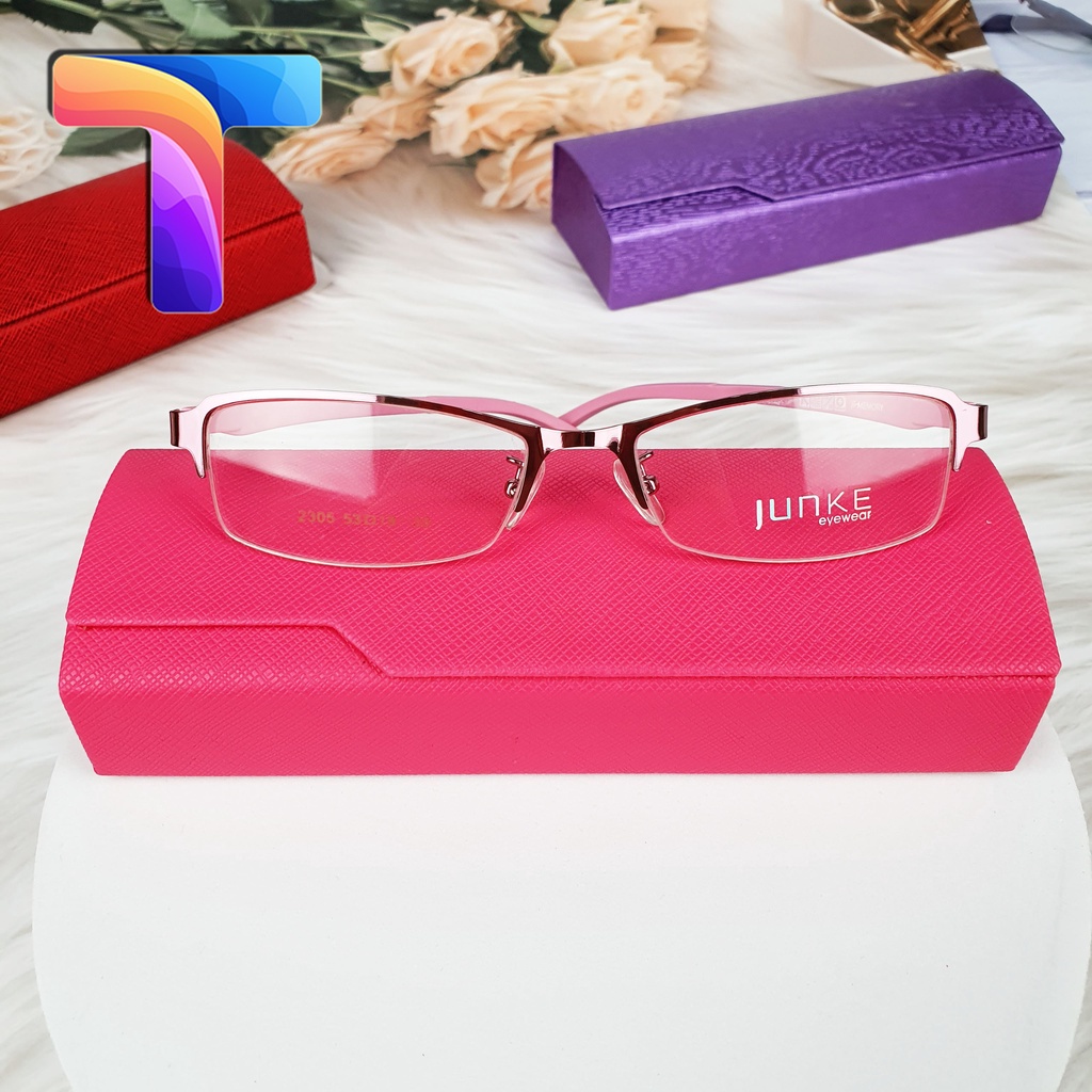 [ Sale xả hàng ] Gọng kính cận nữ kim loại vuông nhỏ 2305