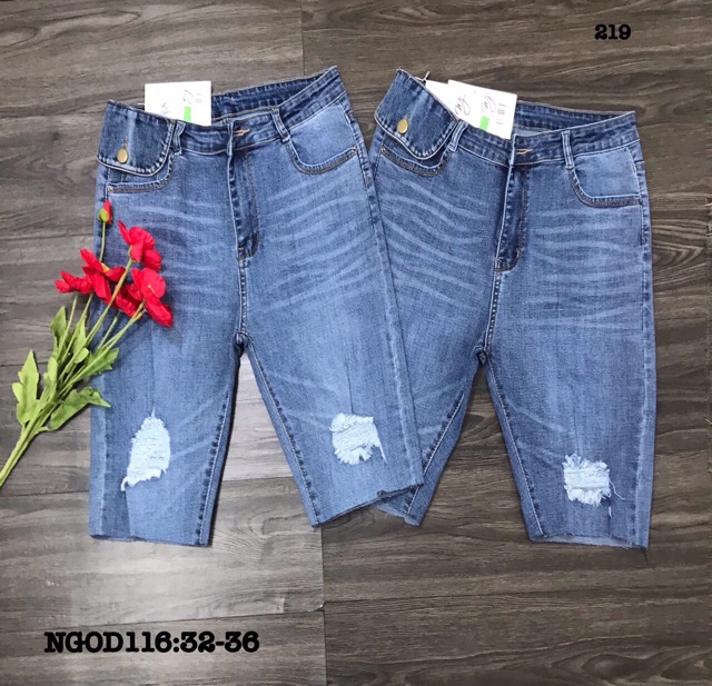 Bigsize 55 đến 85 ký quần jean ngố 7 tấc giãn