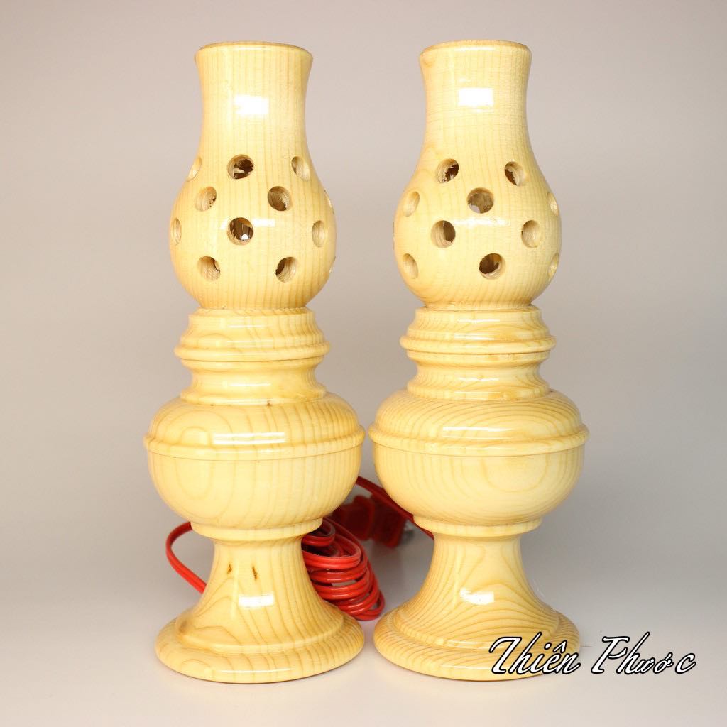 Đèn Công Giáo - Đèn Gỗ Điện Bàn Thờ Công Giáo 19cm