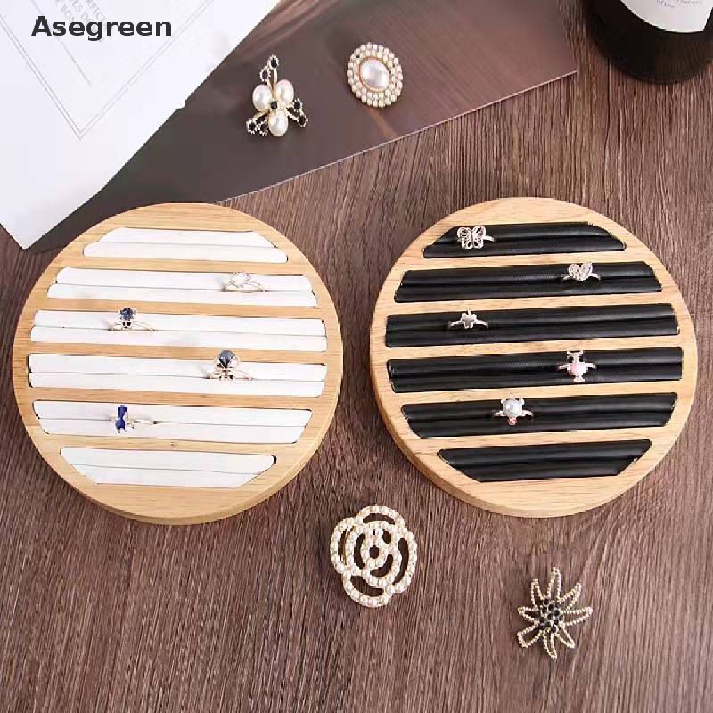 Hộp Gỗ Tròn Phẳng Trưng Bày Trang Sức Phong Cách Vintage