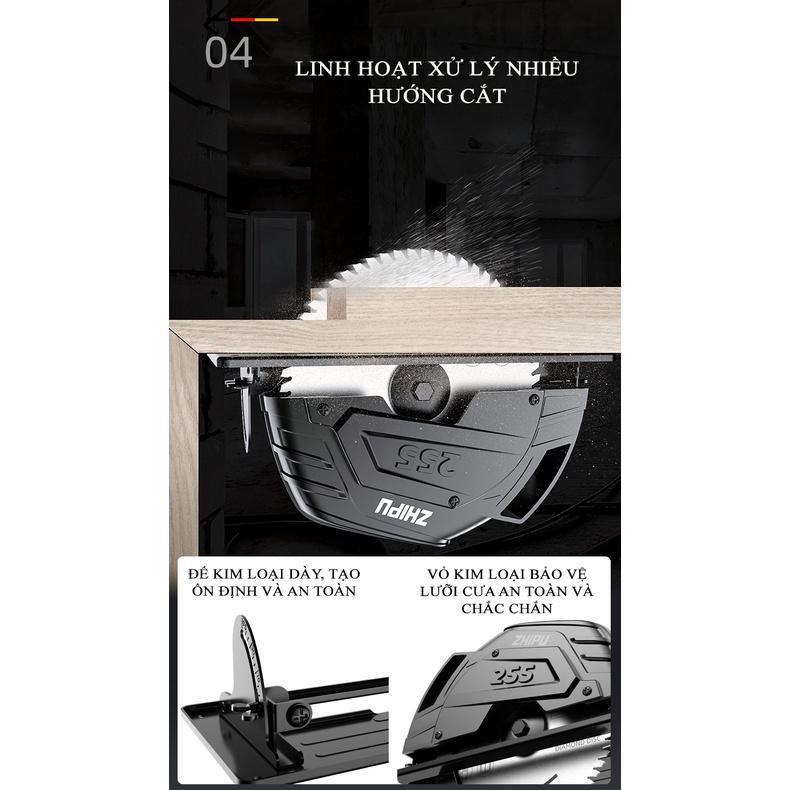 Máy Cưa Vòng Điện Shibaura 7inch 9inch Cầm Tay 1200W, Nghiêng Được 45 Độ – Một Sản Phẩm Của Zhipu