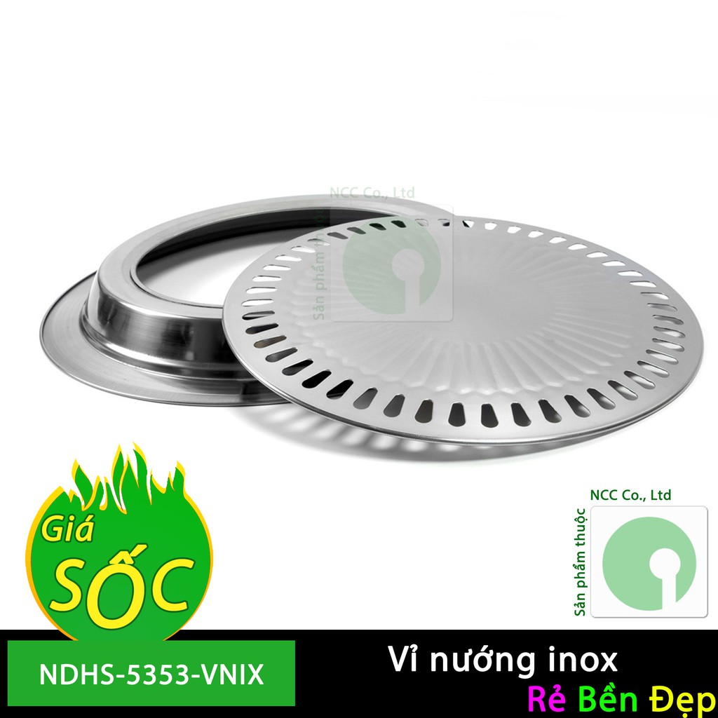 Vỉ nướng inox tiện ích cho cuộc vui gia đình, nhóm bè bạn - NDHS-5353-VNIX