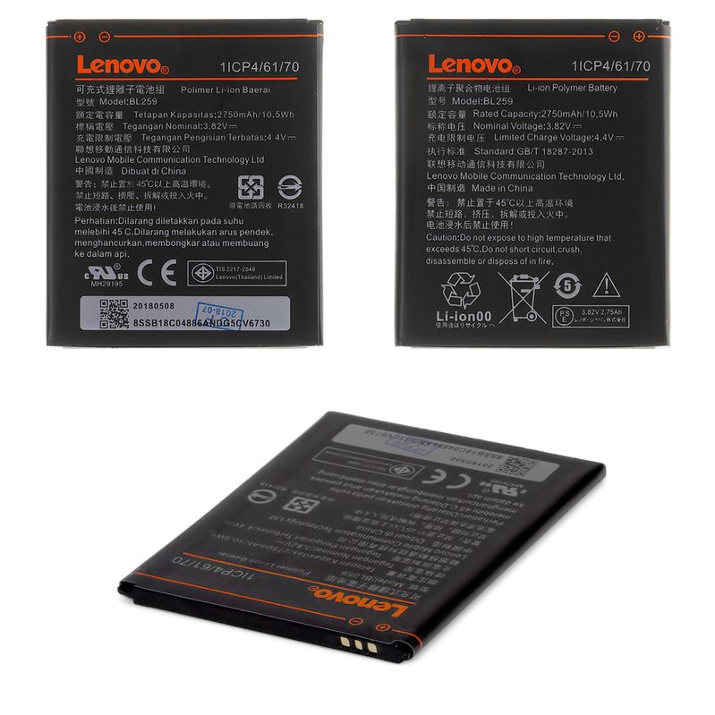 Pin Lenovo Vibe K5 A6020 2750mAh Original Battery - Model: BL259