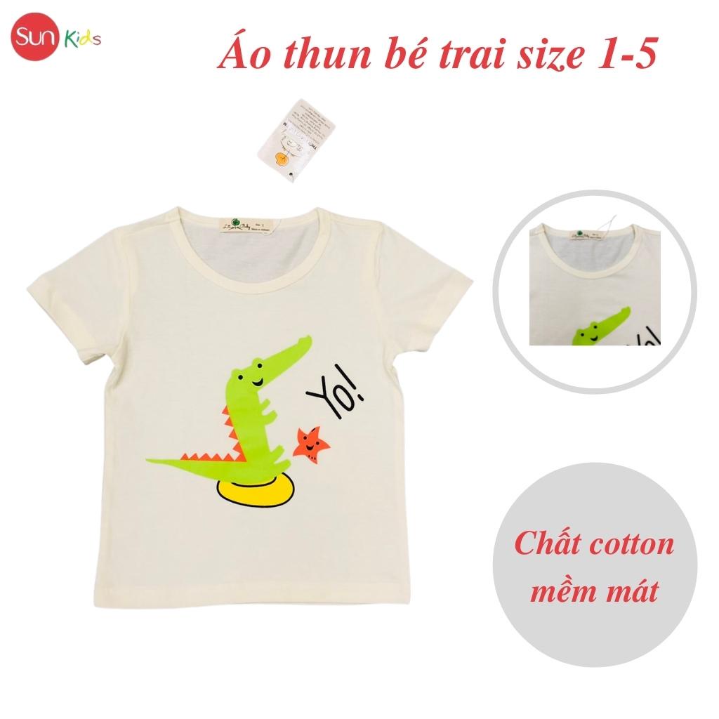 Áo thun bé trai, áo phông cho bé trai chất cotton nhiều màu, size 1-5 tuổi - SUNKIDS1