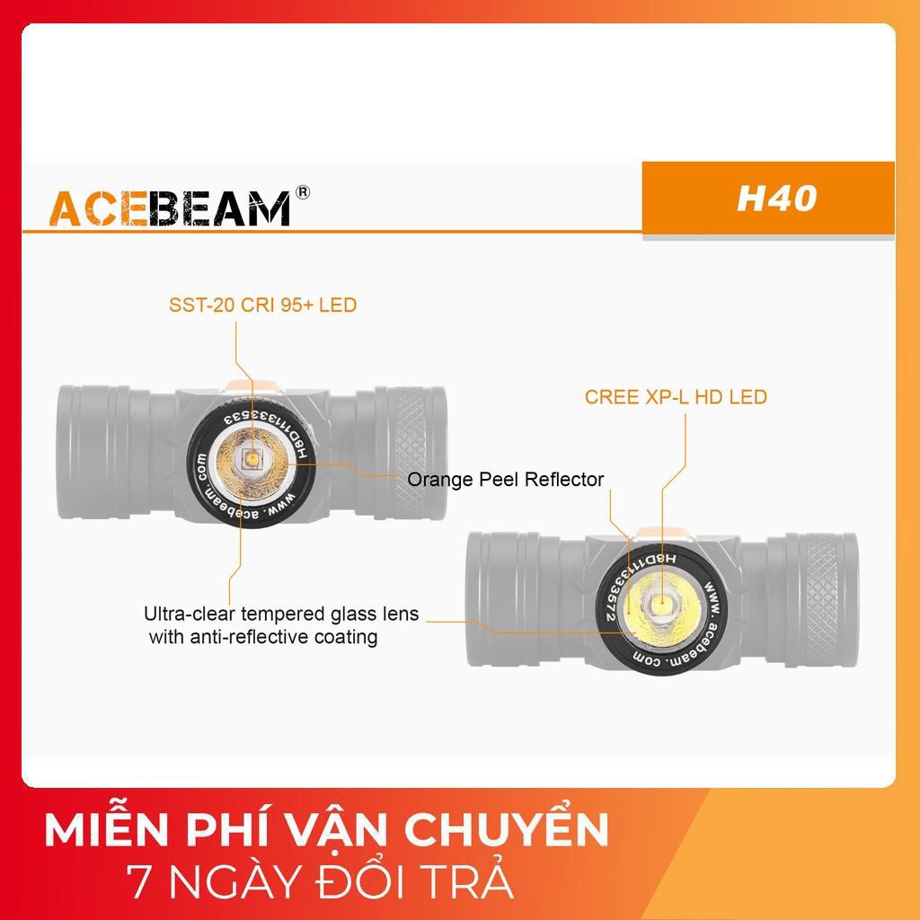 Đèn pin đội đầu ACEBEAM H40 độ sáng 1050lm chiếu xa 102m siêu nhỏ pin 14500 AA (không kèm) Đèn &amp; Đèn pin