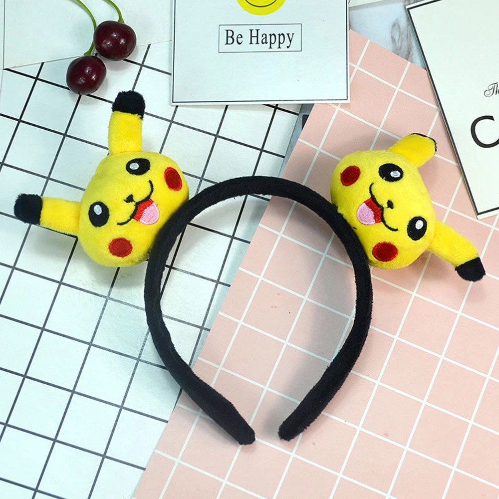 Băng Đô Hình Pikachu Nhồi Bông Nhiều Màu Dễ Thương Cho Bé Gái