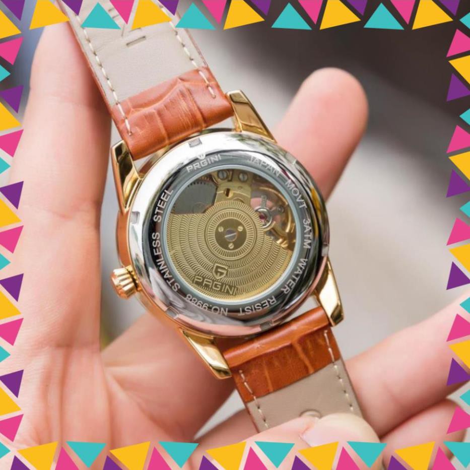 [Chính Hãng 100%] Đồng hồ cơ nam PAGINI PA9988 - Đồng hồ Thời Trang nam dây da cao cấp - Bảo hành 2 