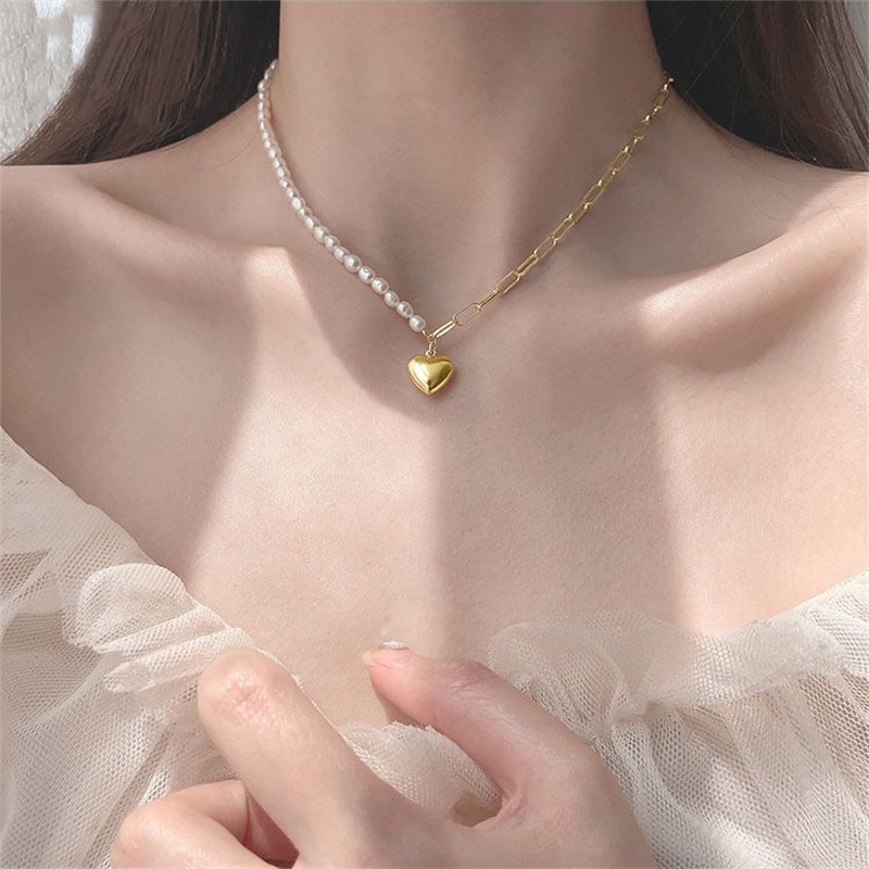 Vòng cổ Choker Mặt Trái Tim Thiết Kế Đơn Giản Thời Trang Cho Nữ