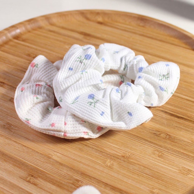 Dây Cột Tóc Scrunchies Hoa Hồng