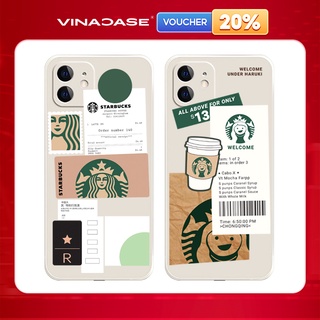 Ốp lưng Vina Case Iphone 6S/6 Plus/11/11 Pro/....Silicone TPU dẻo viền vuông bảo vệ camera in hình Starbucks.