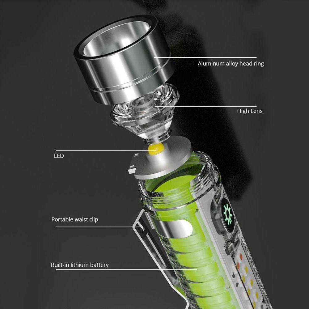 SHOUKEY Móc Khóa Đèn Pin Siêu Sáng Đa Năng Có Thể Sạc Lại
