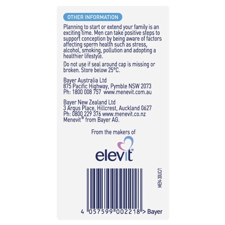 Viên uống Menevit cho Nam giới của Úc