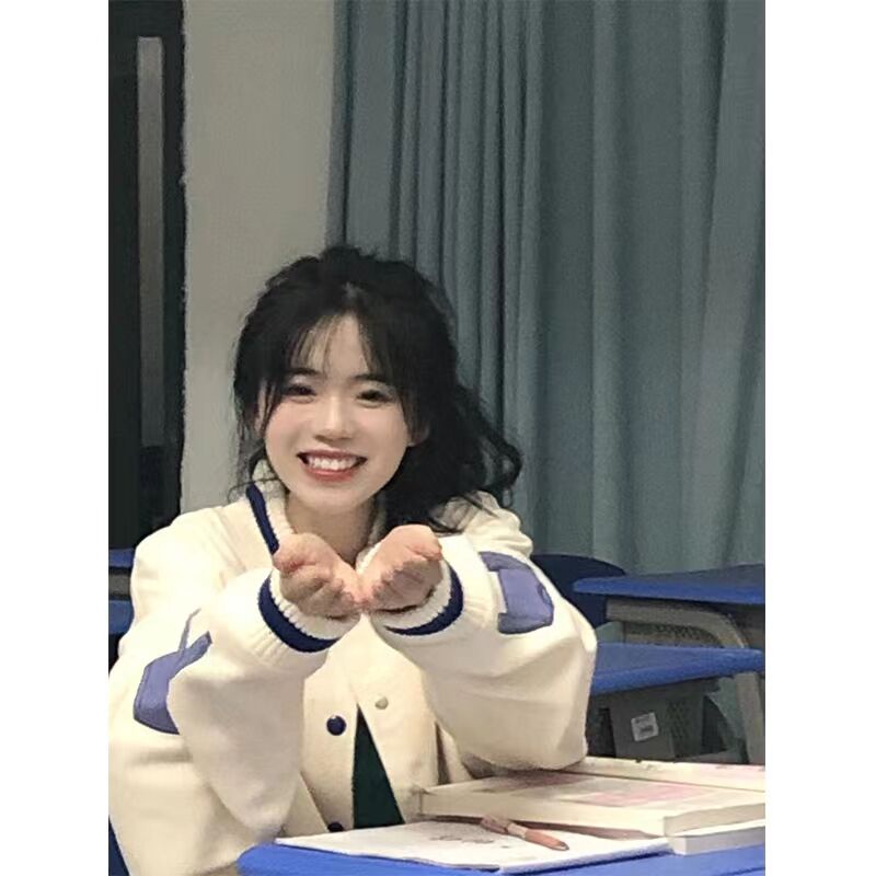 ZHELIHANGFEI Áo Khoác Bóng Chày Dáng Rộng Kiểu Dáng Đơn Giản Dễ Phối Đồ