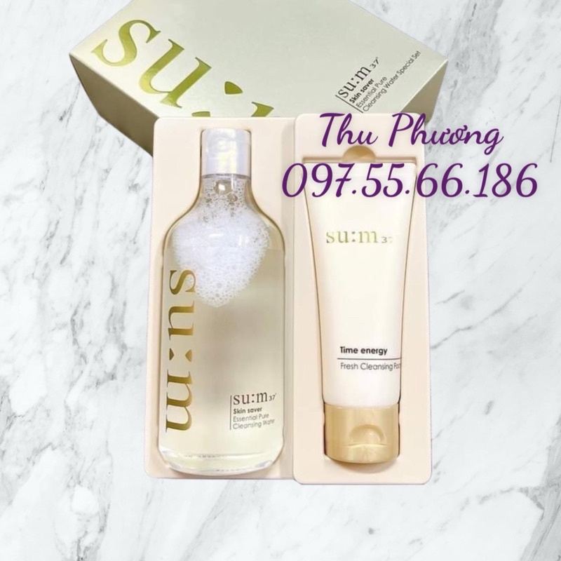 set nước tẩy trang sum 400ml + sữa rửa mặt 100ml