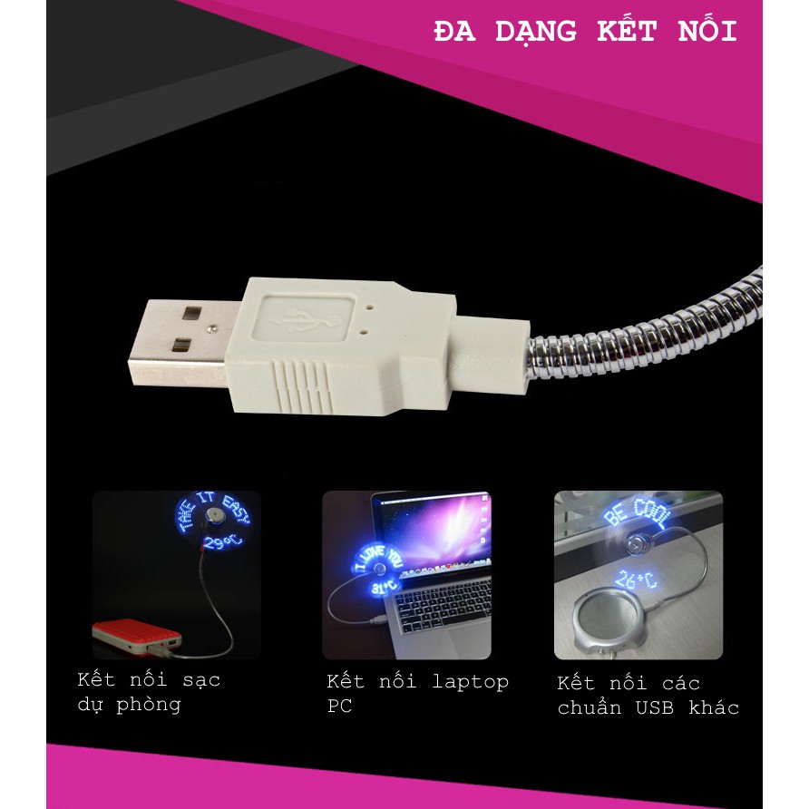 GIAO HÀNG SIÊU TỐC. Quạt mini USB có chữ chạy khi quay. Sử dụng là quà tặng hoặc quảng cáo thương hiệu. Aone mall