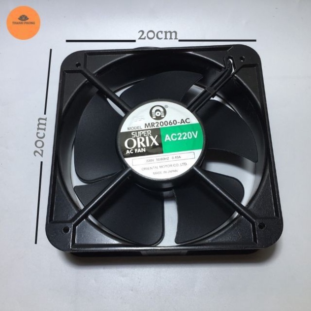 Quạt Hút Gió 12x12cm ORIX 220V , Vuông 20x20x6 Thông Gió Hút Mùi Tản Nhiệt