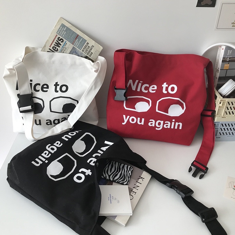 Túi đeo chéo Nice to you again unisex(có sẵn)