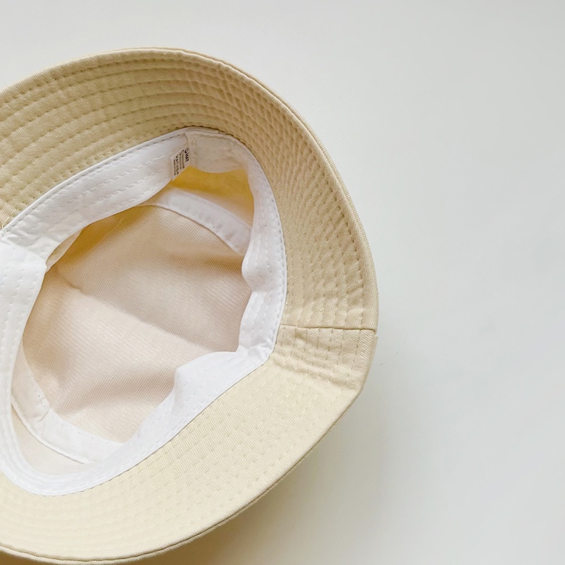 COD Kids Fisherman Hat Letter Printing Solid Color Boys and Girls Baby Bucket Hat