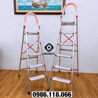Thang Nhôm ghế tay vịn 5,6 bậc chính hãng MOMEN - Giá tốt nhất - Bảo hành chính hãng 12 tháng