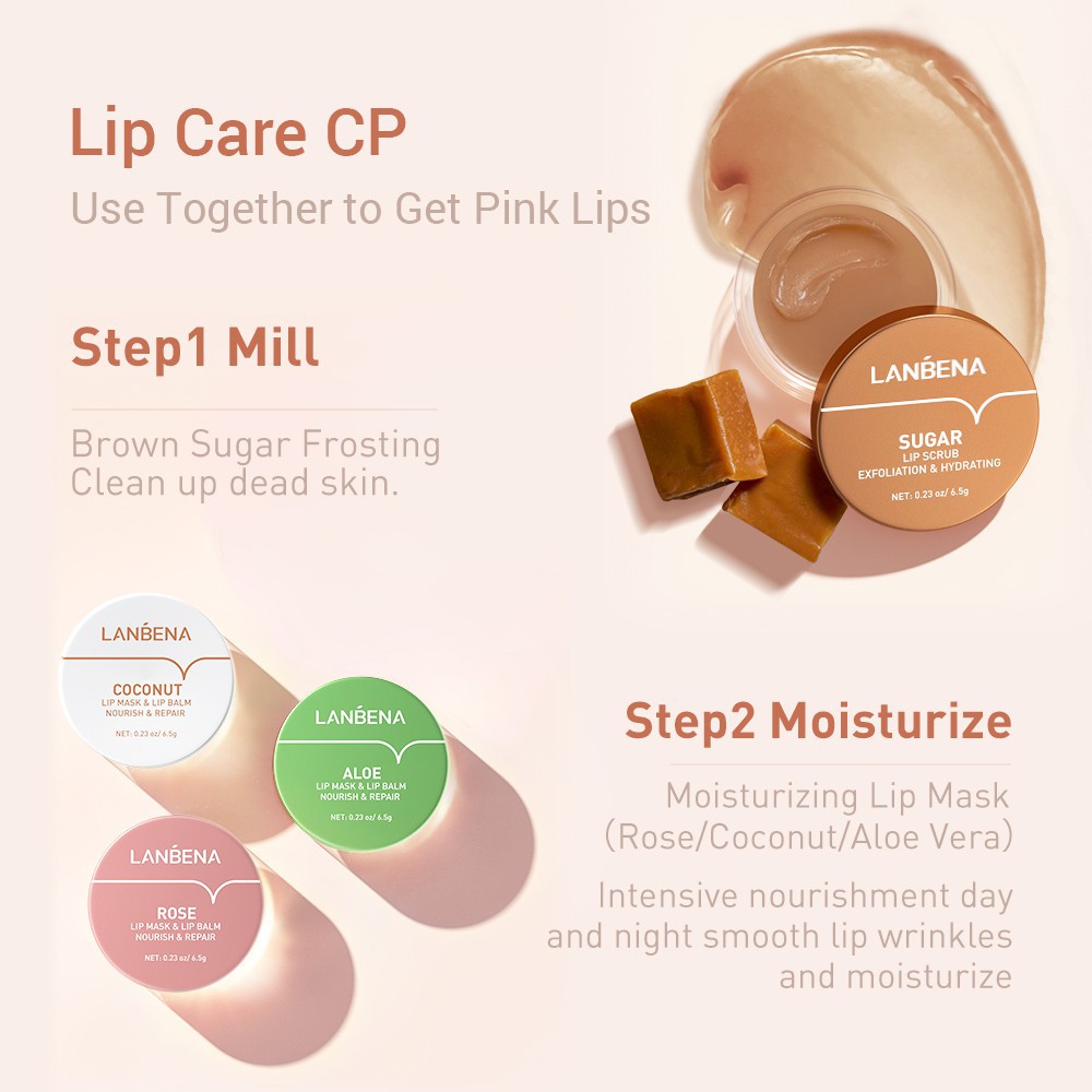Mặt Nạ Môi Lanbena Cấp Nước Dưỡng Ẩm Môi Cải Thiện Tình Trạng Thô Ráp Giúp Môi Mềm Mại Hồng Hào 6.5g | BigBuy360 - bigbuy360.vn